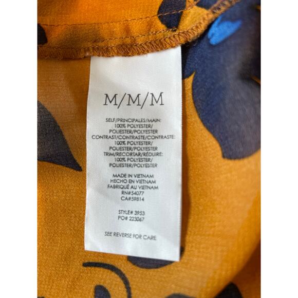 Cabi Golden Eye Harmony Blouse Top Sz M Ruffle Long Sleeves Neck Tie Boho #3953 - Picture 9 of 11